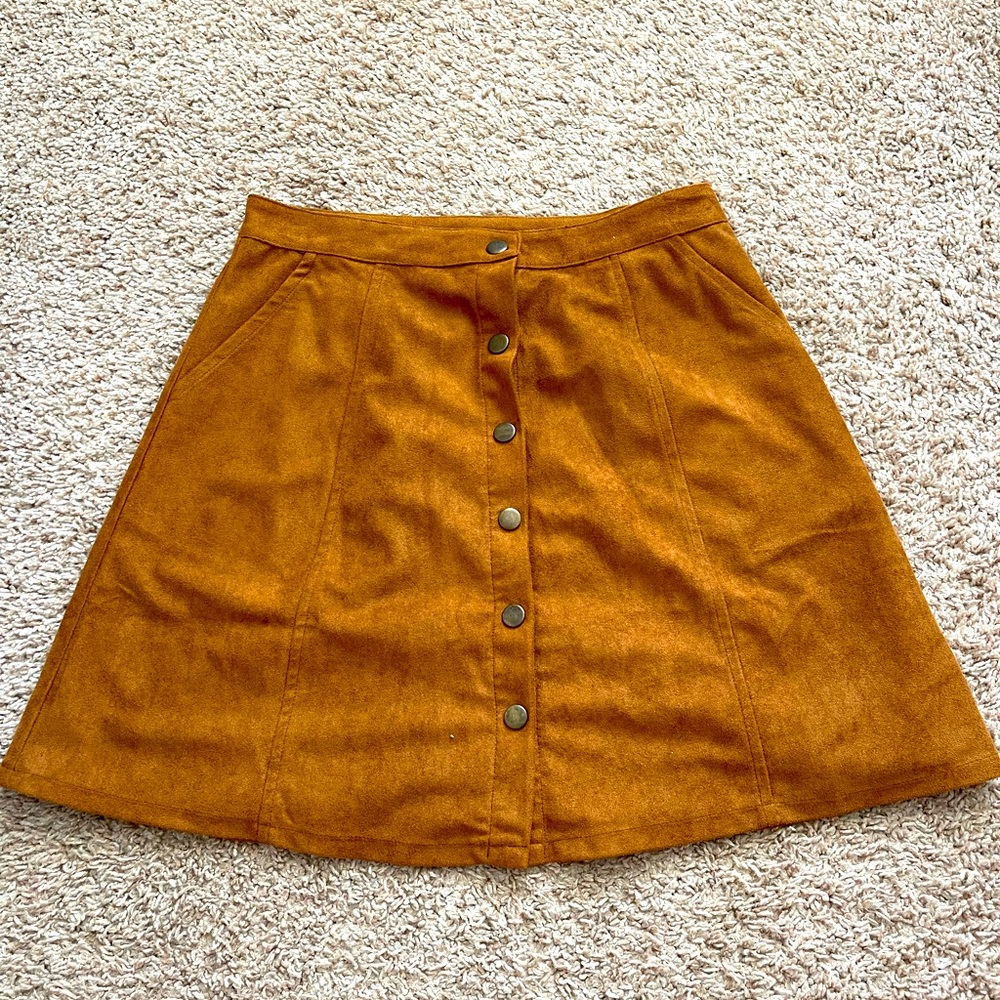 Andrew blue brown suede mini skirt size S